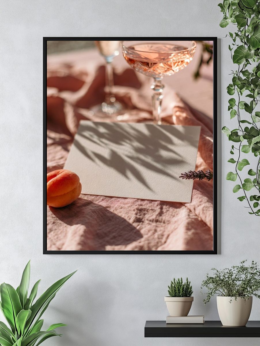 Peach Still Life Photography Poster. — room view 4