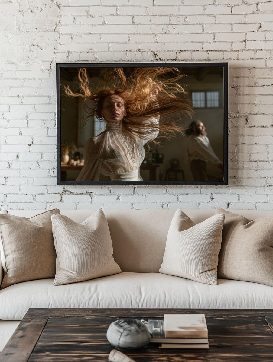 Dancing Woman Portrait Print. — room view 1