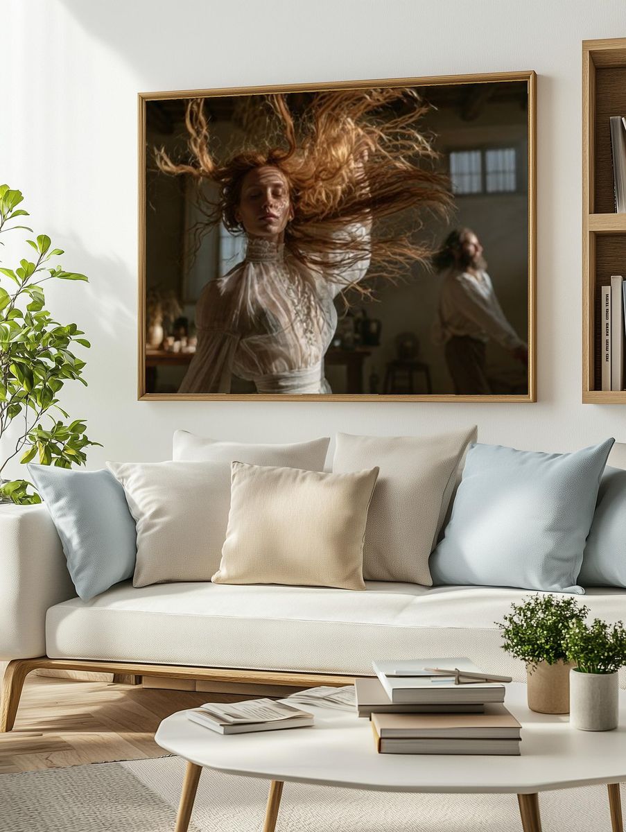 Dancing Woman Portrait Print. — room view 2
