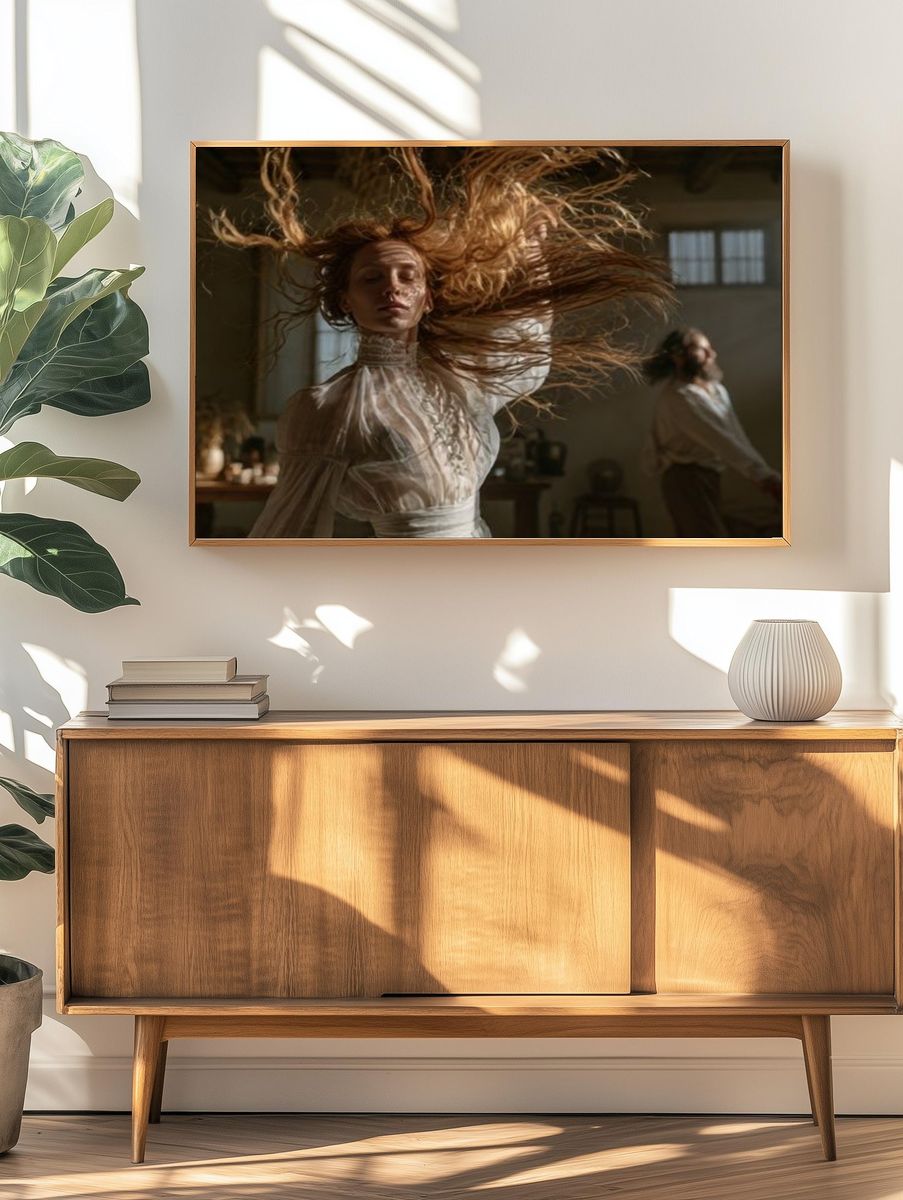 Dancing Woman Portrait Print. — room view 3