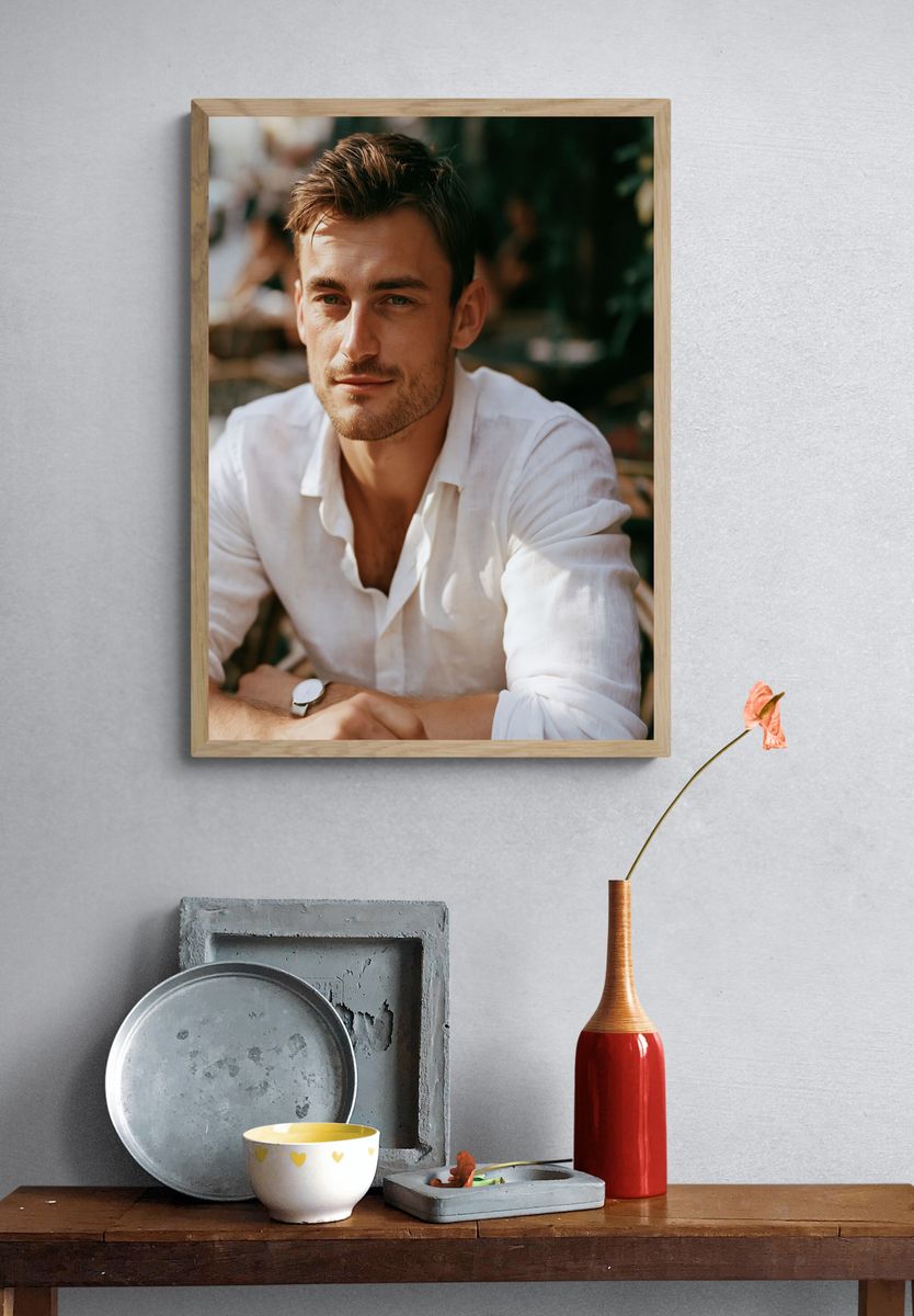 Portrait of a Man Photography Poster. — room view 3