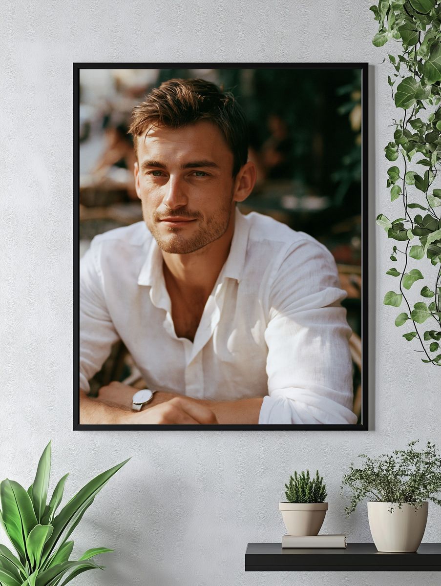 Portrait of a Man Photography Poster. — room view 4