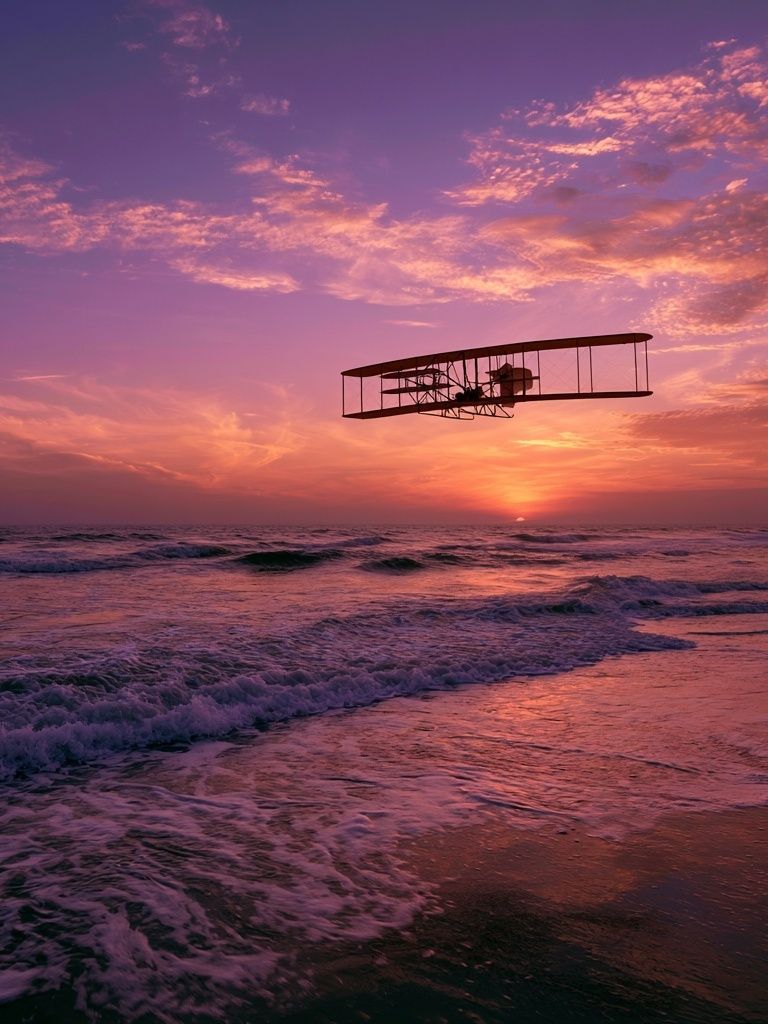 Sunset Flight Over Ocean Poster. poster detail