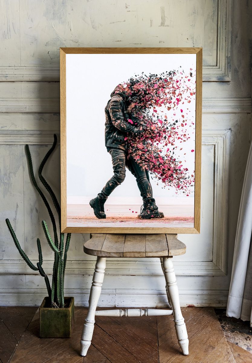 Disintegrating Figure Photography Poster. room preview