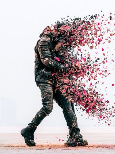Disintegrating Figure Photography Poster.