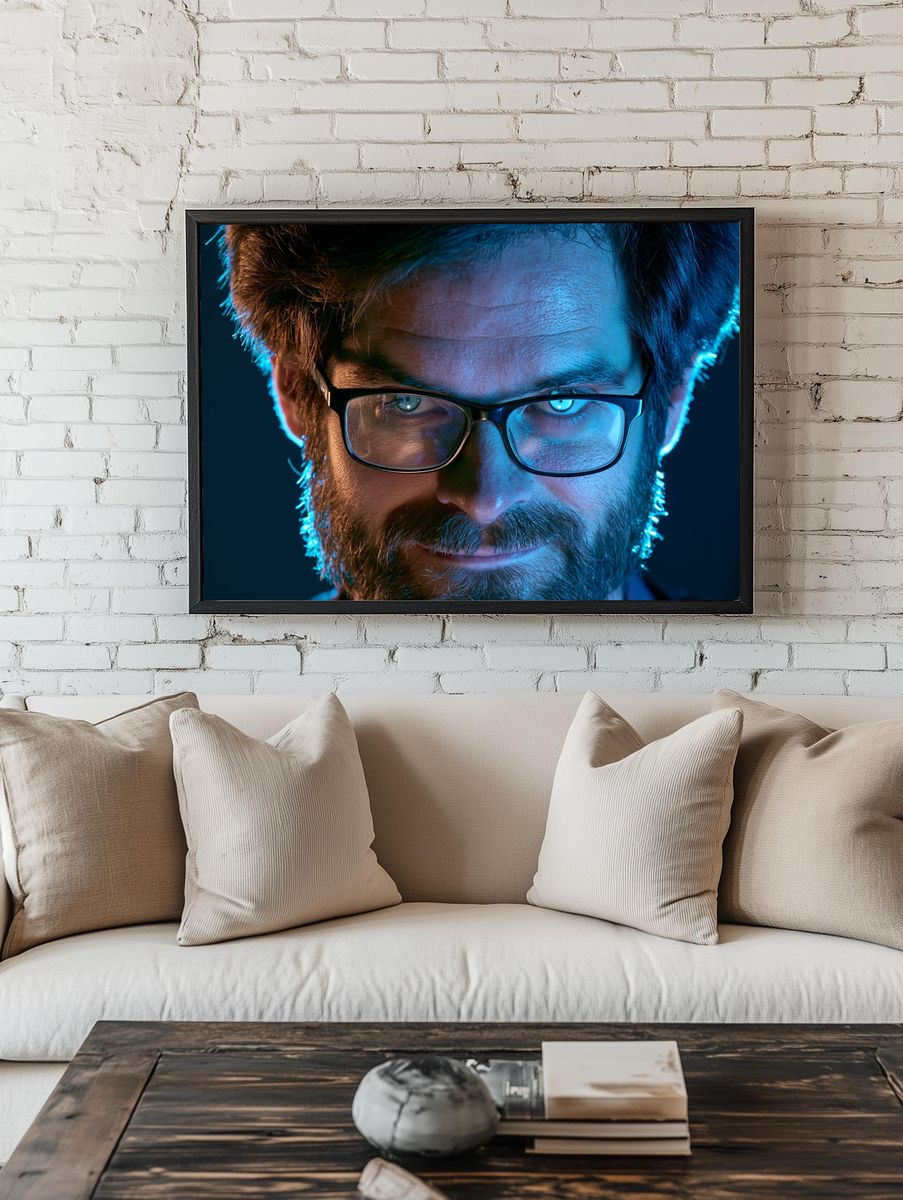 Cyberpunk Man Portrait Poster. room preview