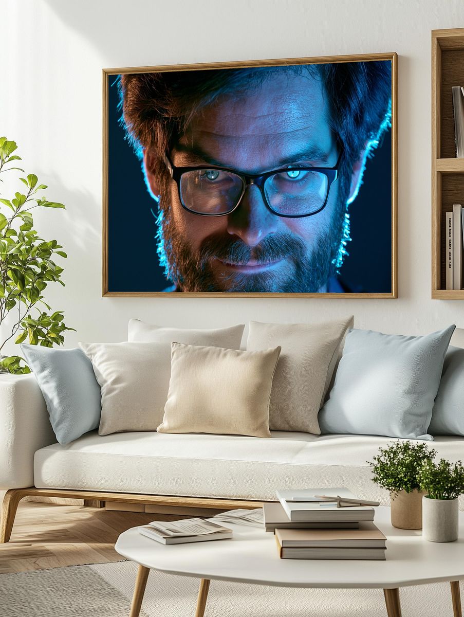 Cyberpunk Man Portrait Poster. — room view 2