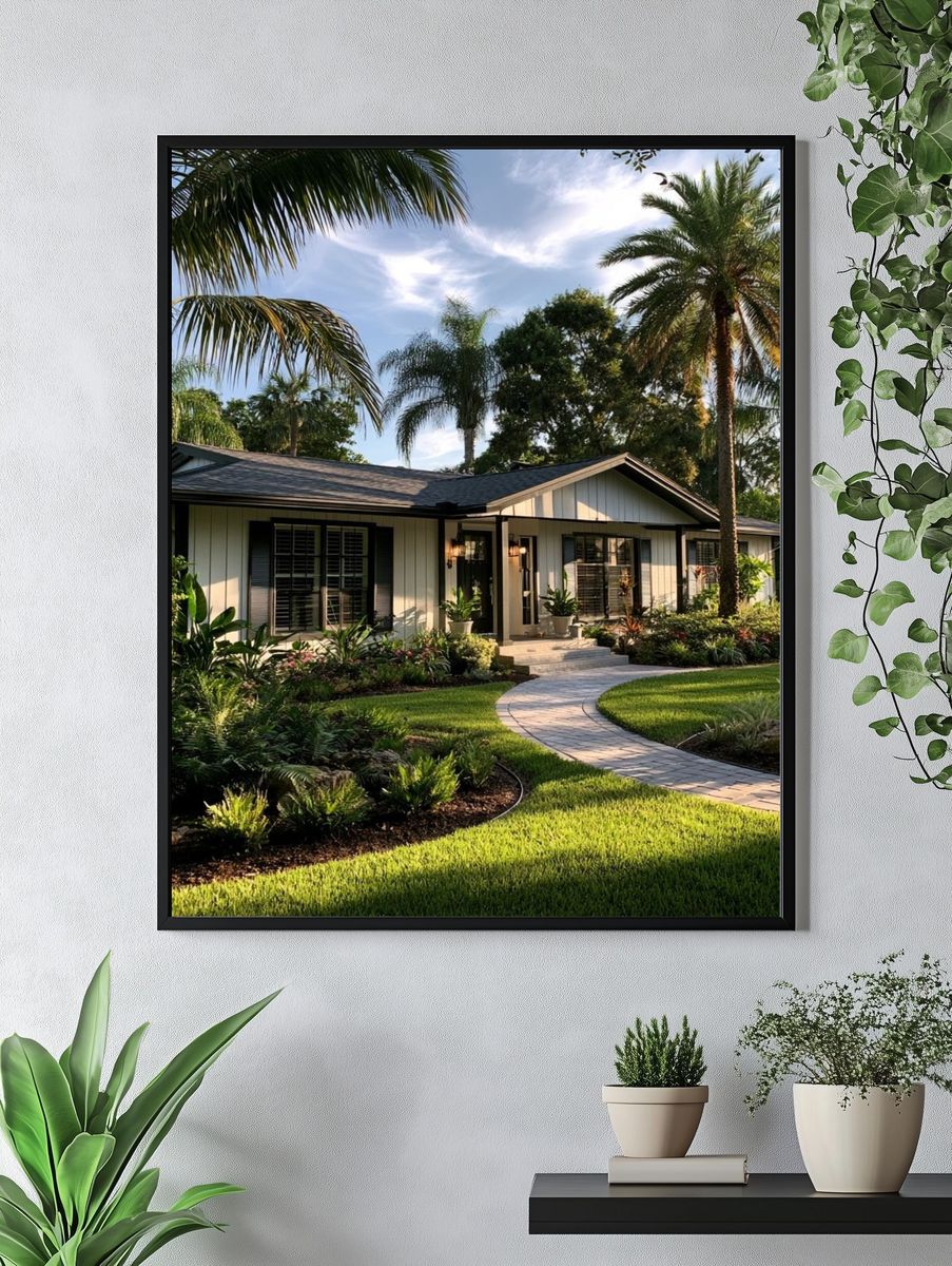 Tropical House Garden Photography Poster. — room view 4