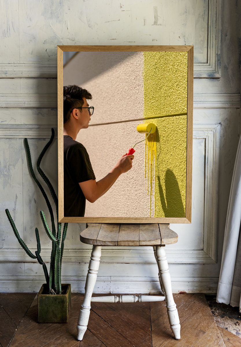 Wall Painting in Sunlight Photography Poster. room preview