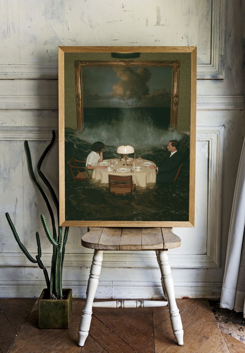 Surreal Flood Dinner Photography Poster. room preview