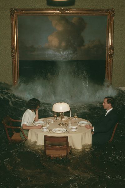 Surreal Flood Dinner Photography Poster.
