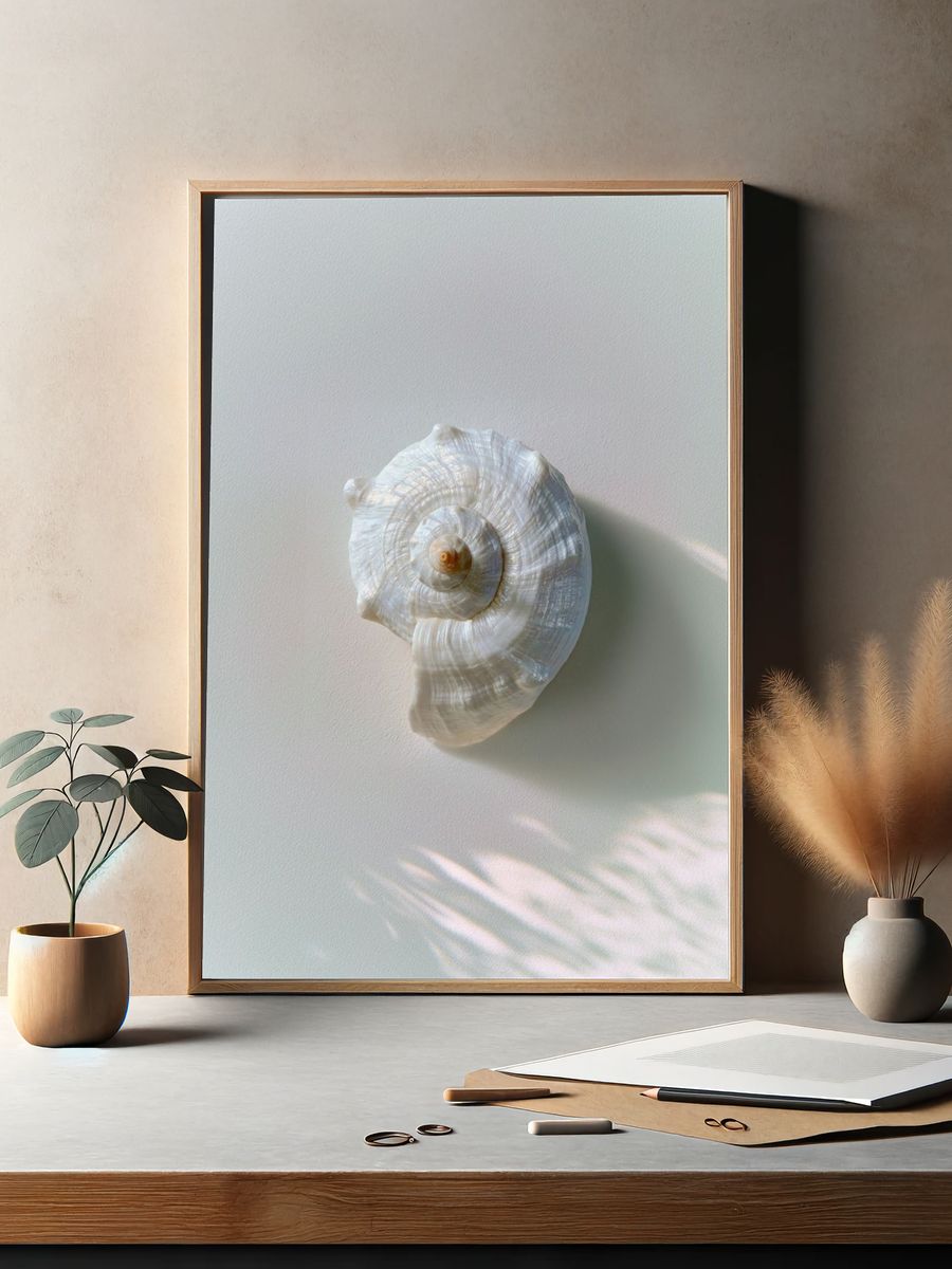 Seashell Still Life Photography Poster. — room view 2