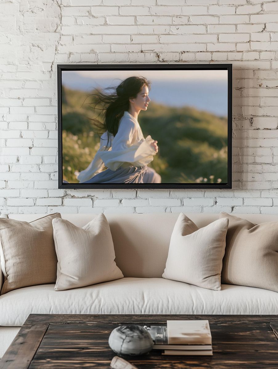Windblown Woman Portrait Photography Poster. room preview