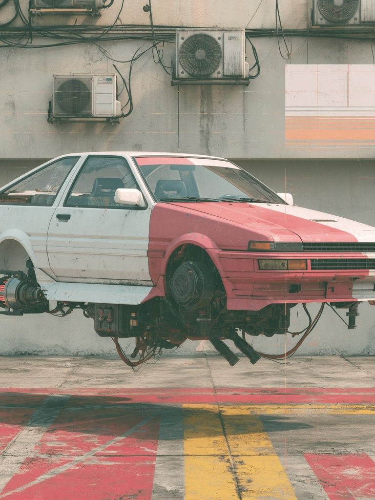 Floating Drift Car Photography Poster. poster detail
