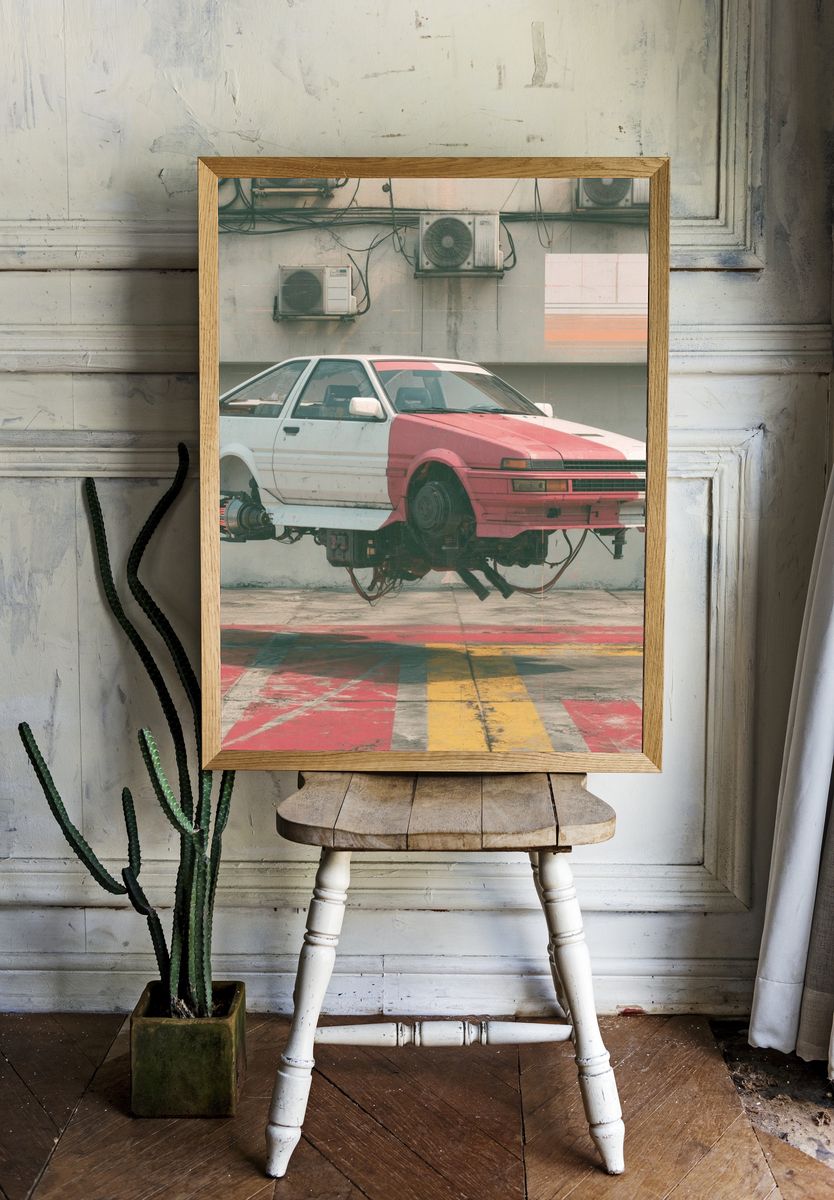 Floating Drift Car Photography Poster. — room view 1