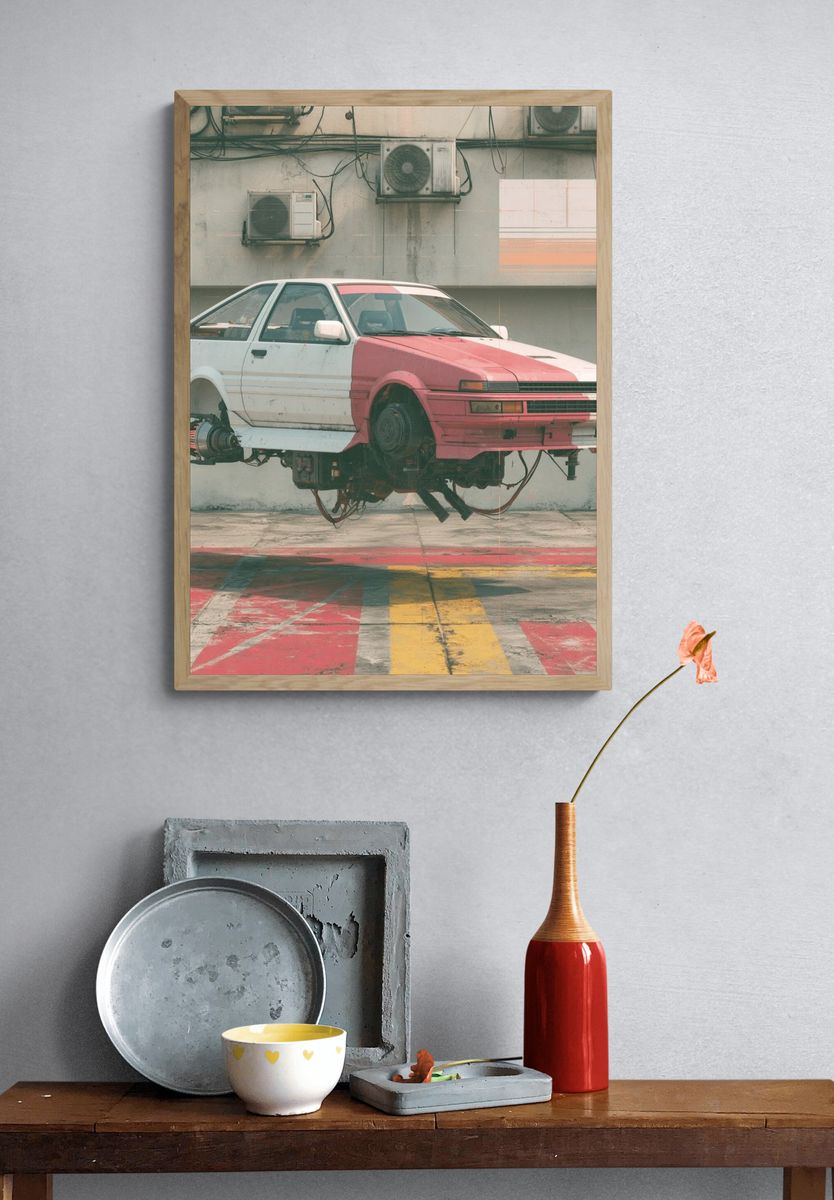 Floating Drift Car Photography Poster. — room view 3