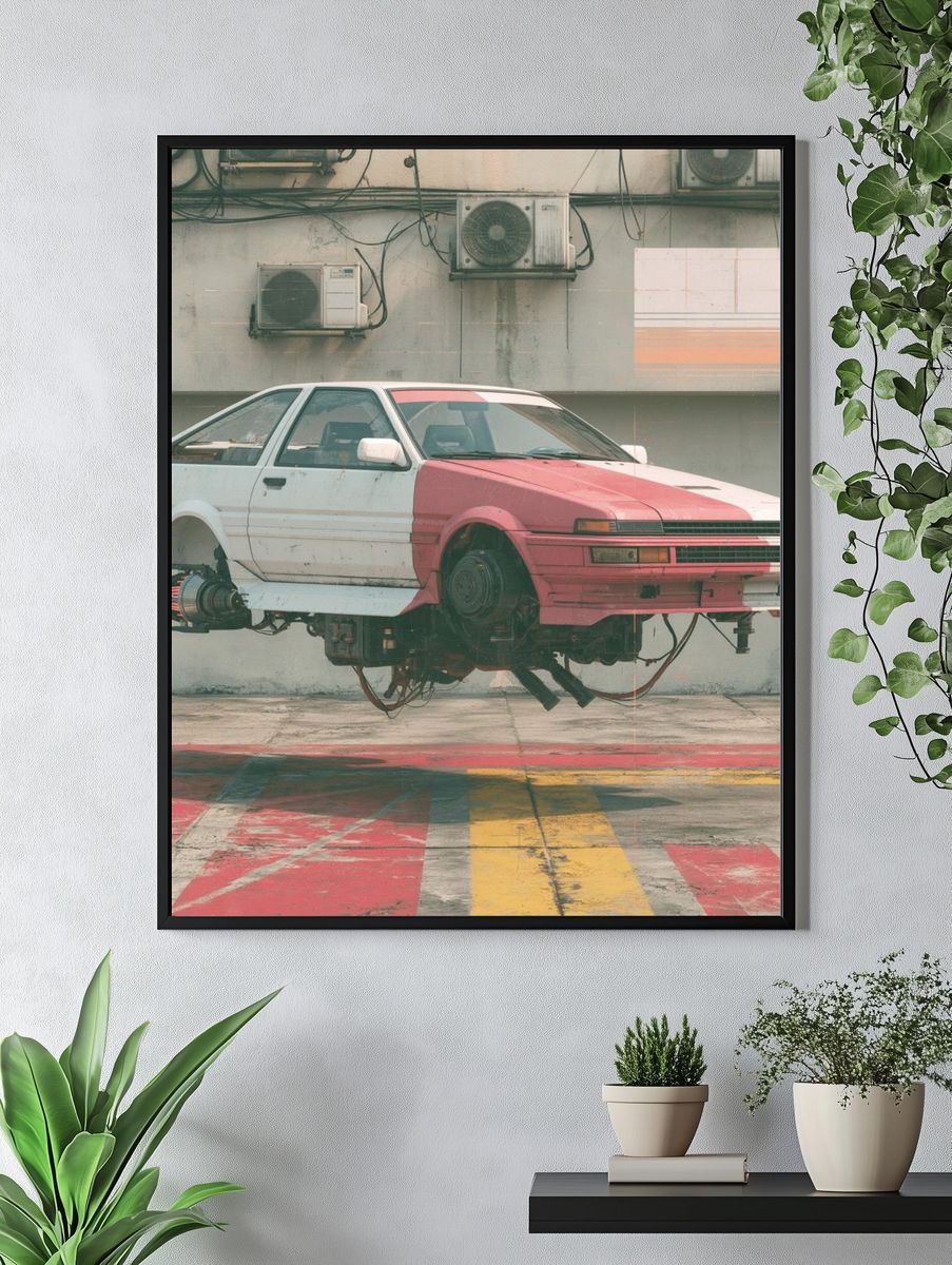 Floating Drift Car Photography Poster. — room view 4