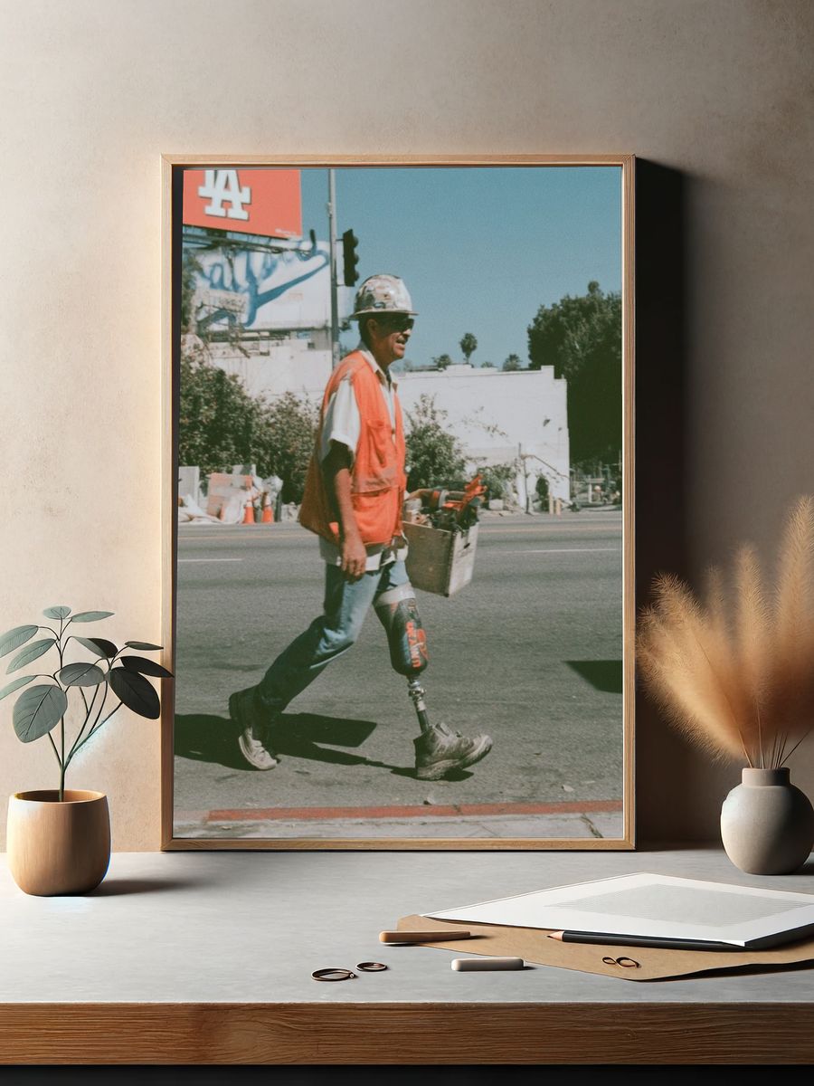 Construction Worker Street Photography Poster. — room view 2