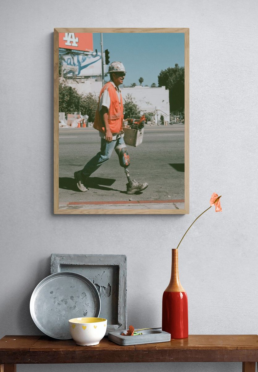 Construction Worker Street Photography Poster. — room view 3