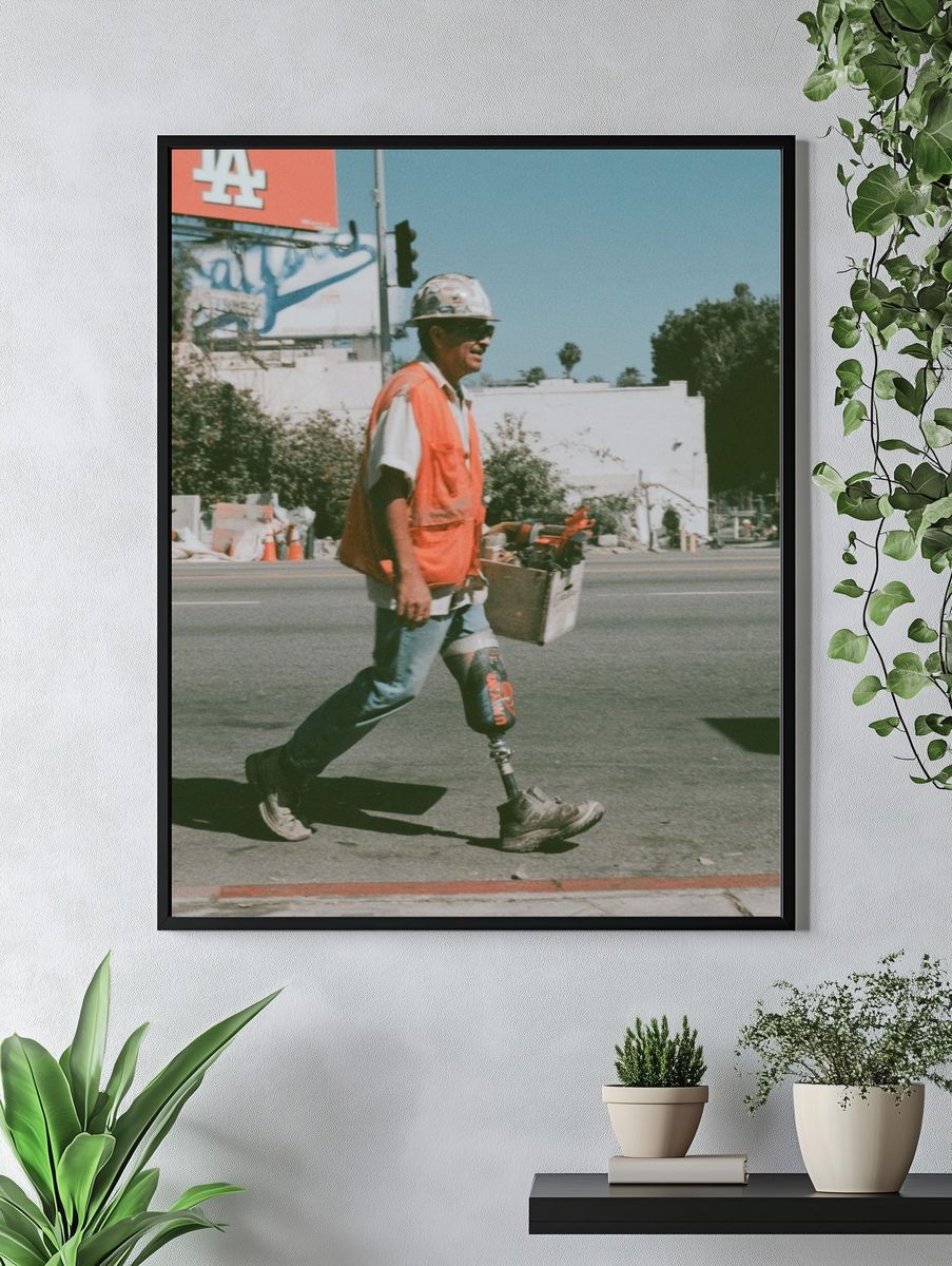 Construction Worker Street Photography Poster. — room view 4