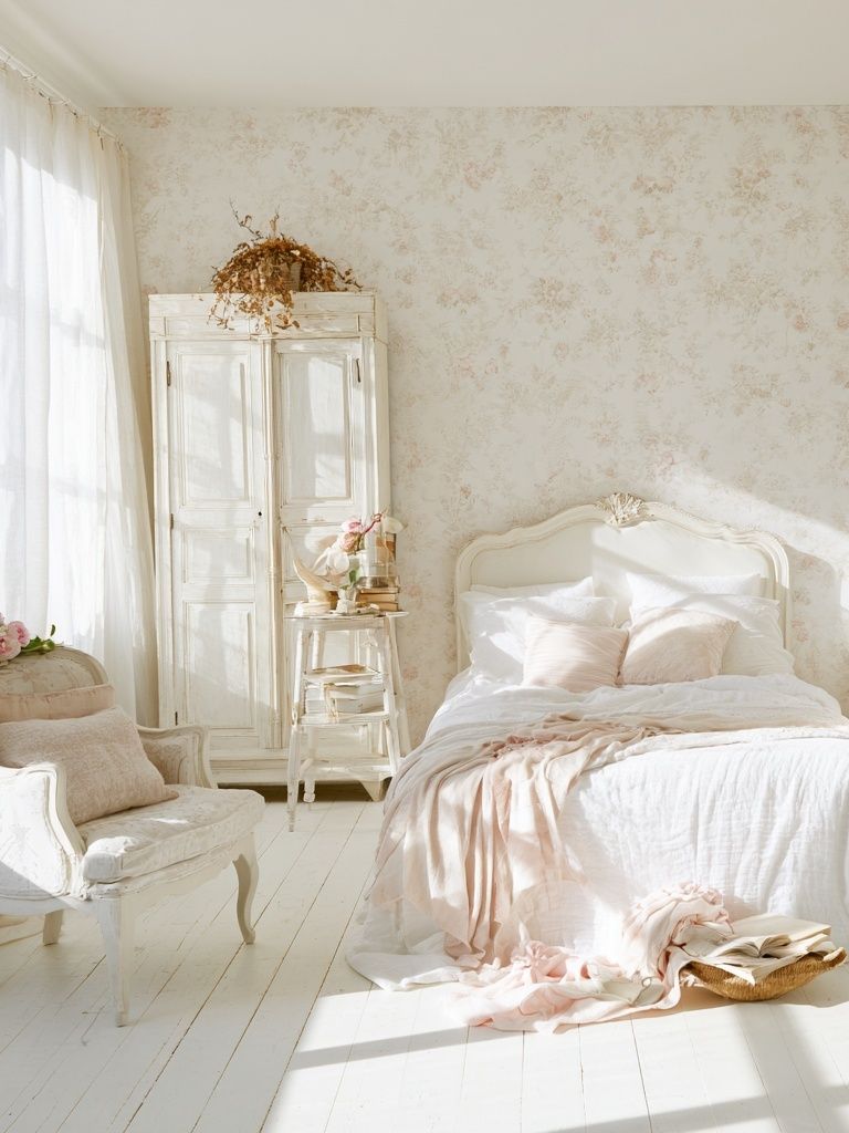 Romantic French Bedroom Photography Poster. poster — photography art