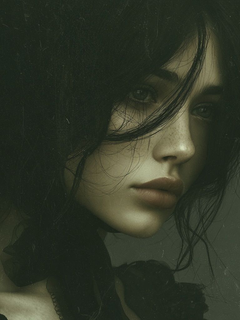 Moody Woman Portrait Print. poster detail