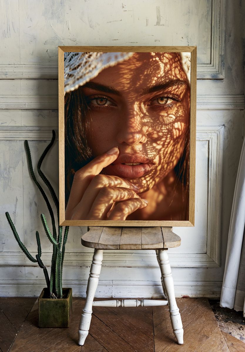 Shadowed Portrait Photography Poster. — room view 1