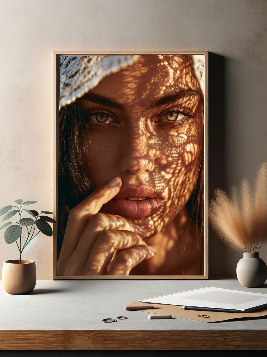 Shadowed Portrait Photography Poster. — room view 2