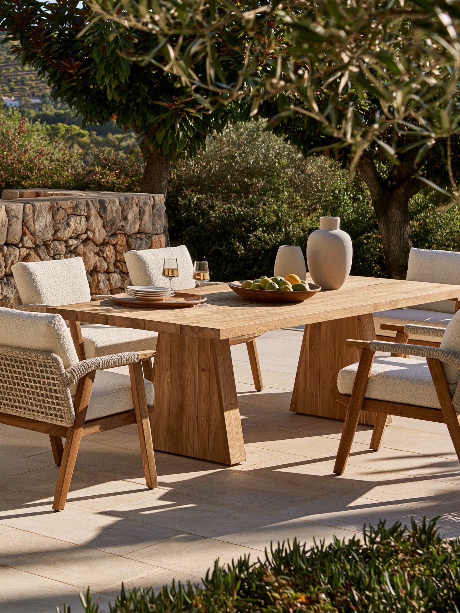 Mediterranean Patio Dining Photography Print. poster — photography art
