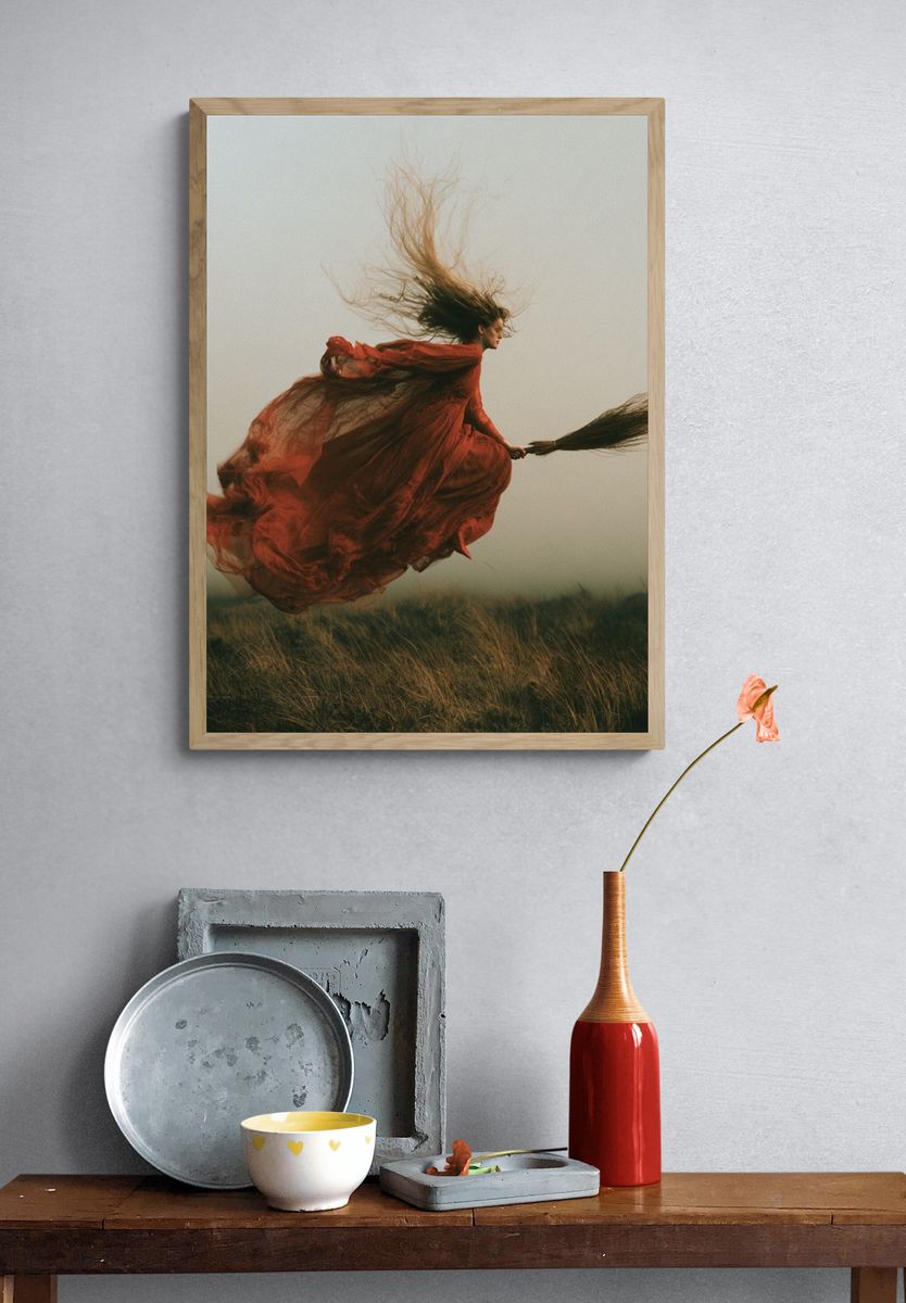 Floating Witch Portrait Photography Poster. — room view 3