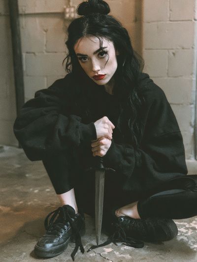 Gothic Sword Portrait Print. poster