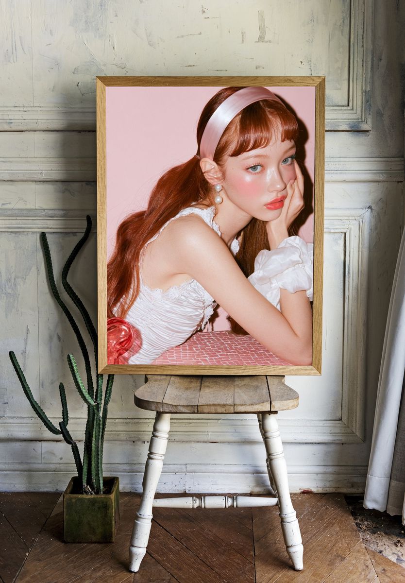 Pink Portrait Photography Poster. room preview