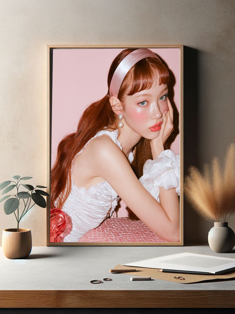 Pink Portrait Photography Poster. — room view 2