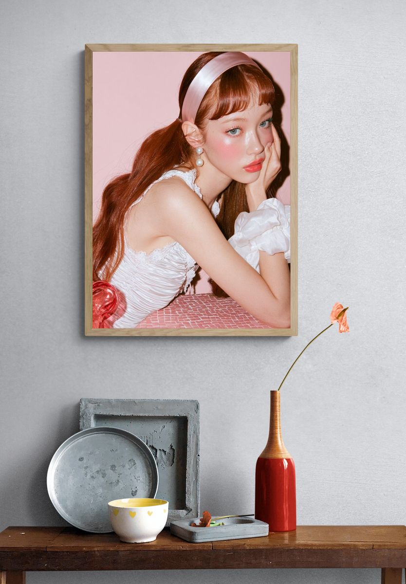 Pink Portrait Photography Poster. — room view 3