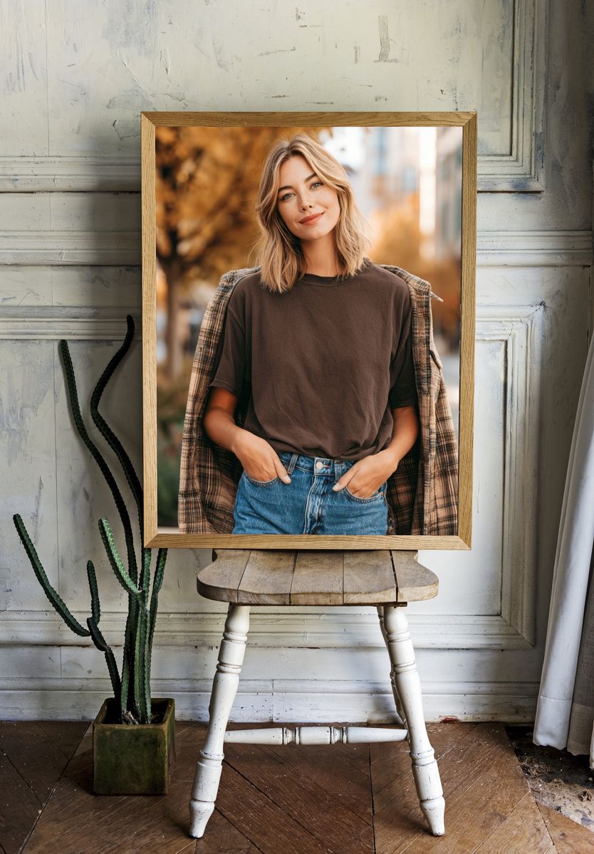 Blonde Street Portrait Poster. — room view 1