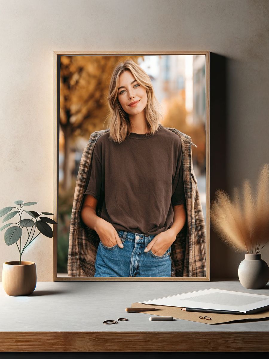 Blonde Street Portrait Poster. — room view 2