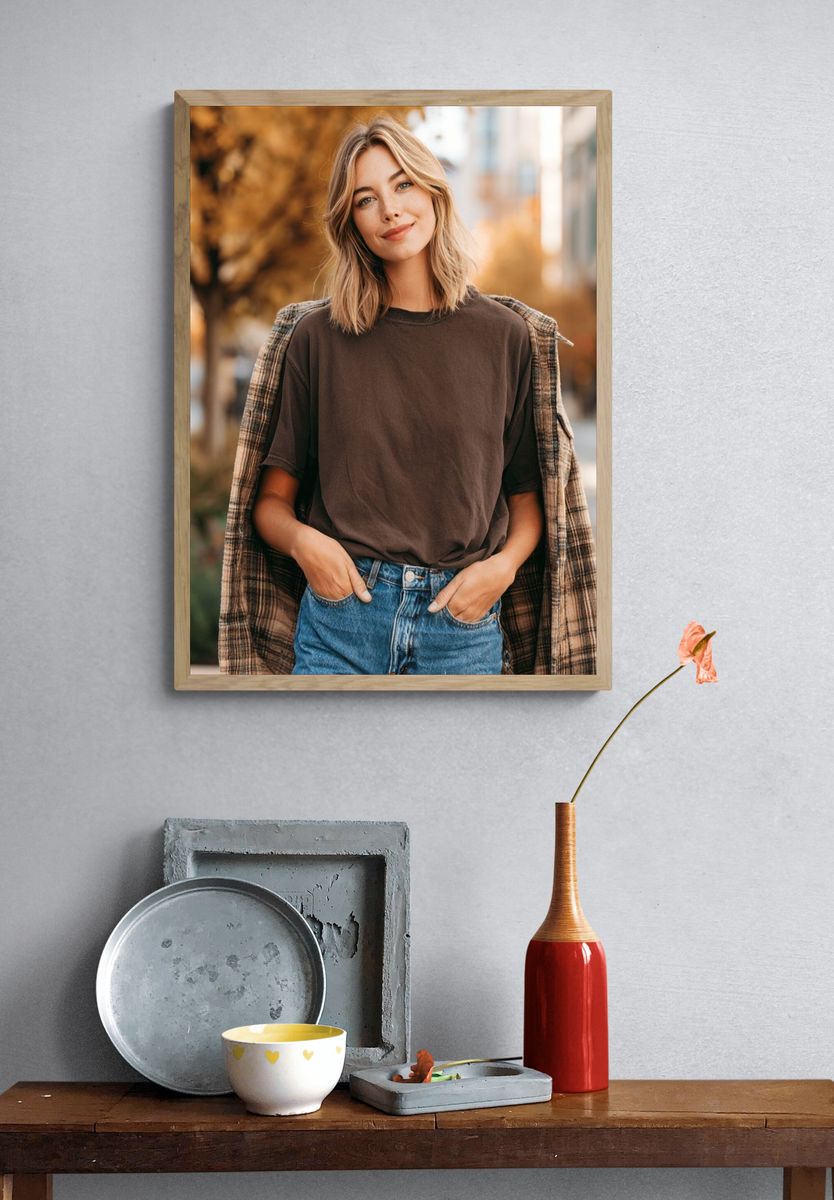 Blonde Street Portrait Poster. — room view 3