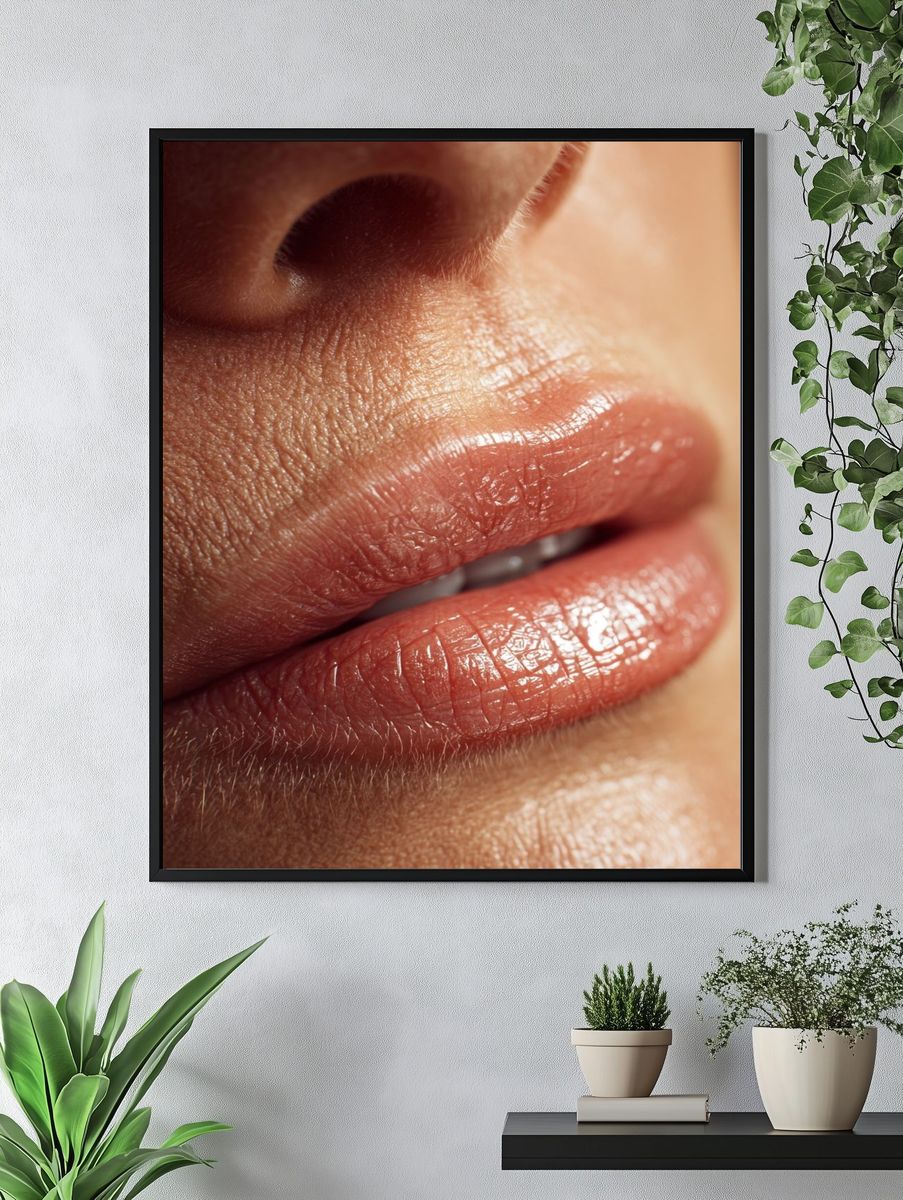 Glossy Lips Portrait Print. — room view 4