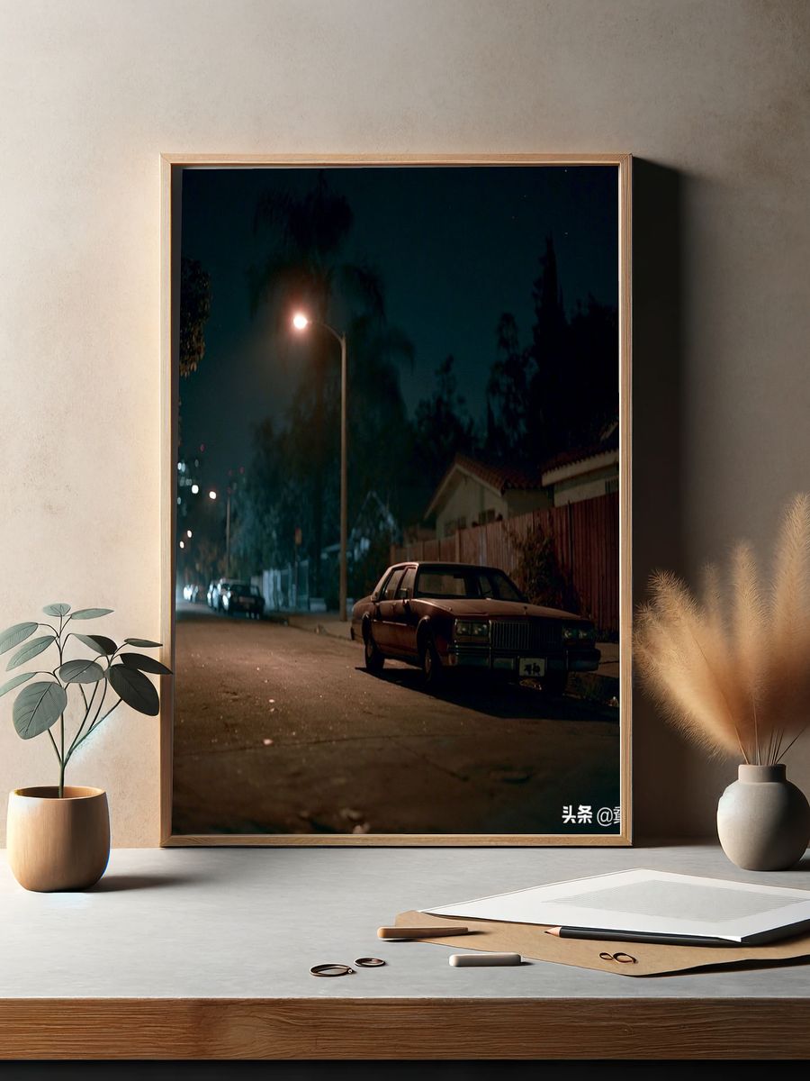 Night Street Car Photography Poster. — room view 2