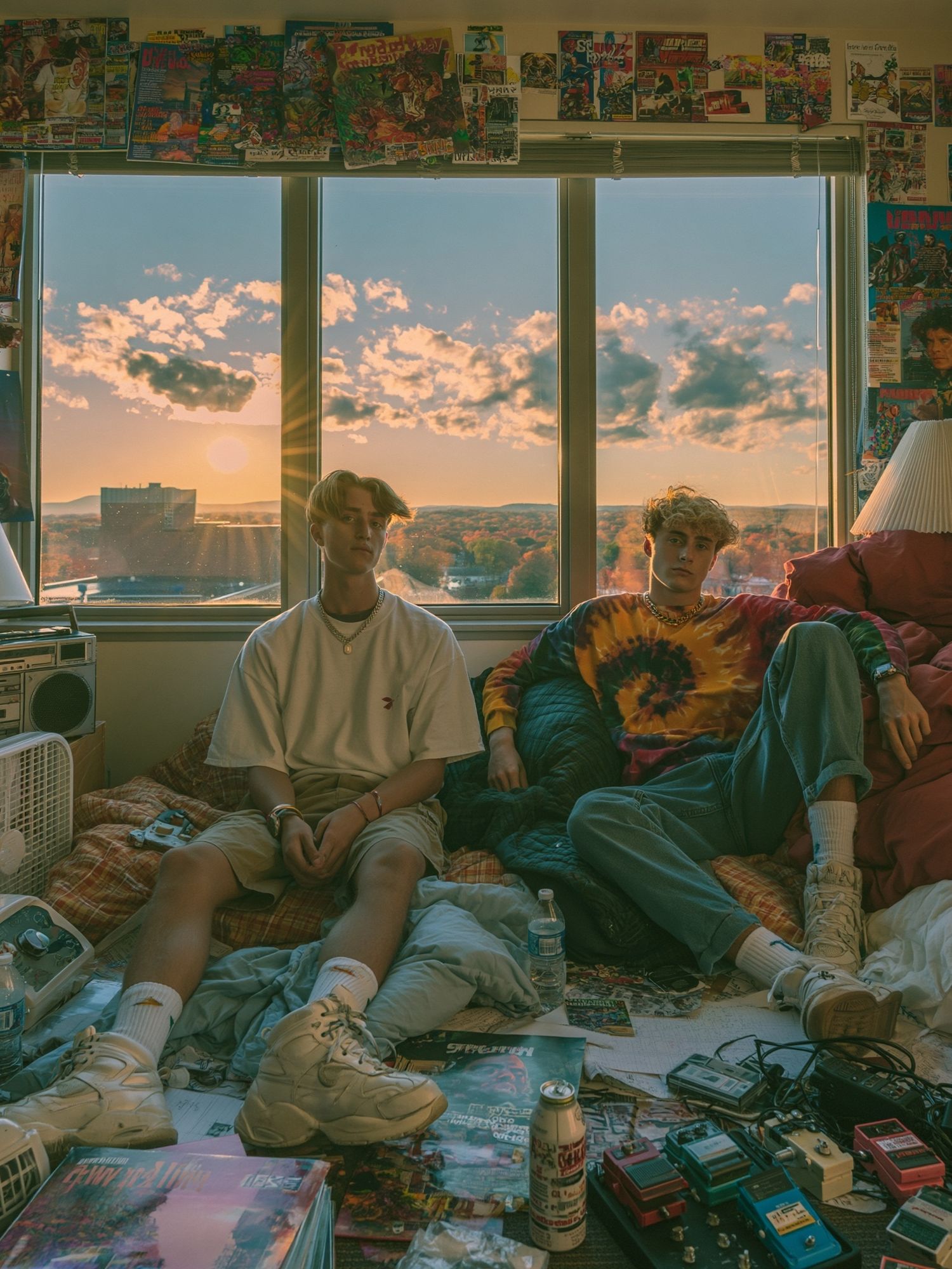 Sunset Bedroom Portrait Photography Poster. poster detail