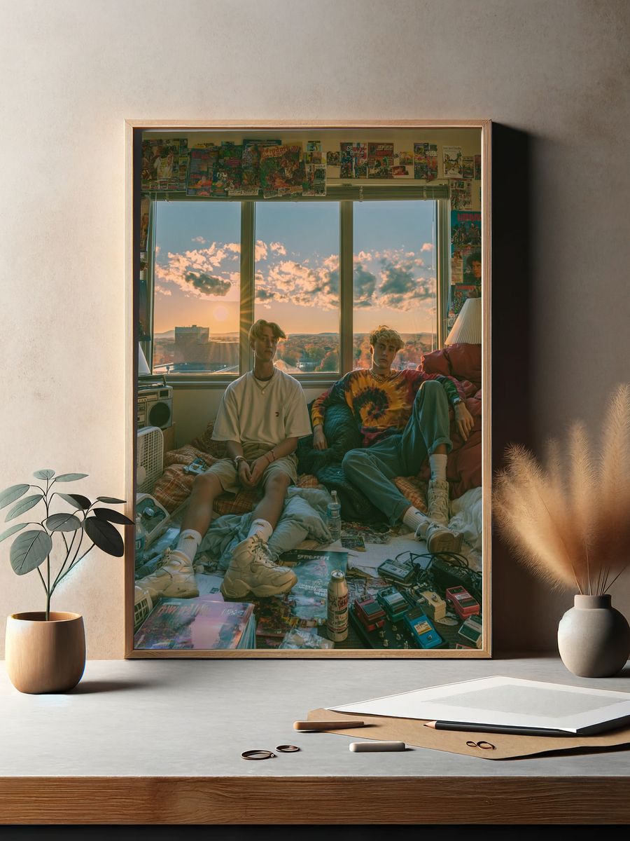 Sunset Bedroom Portrait Photography Poster. — room view 2