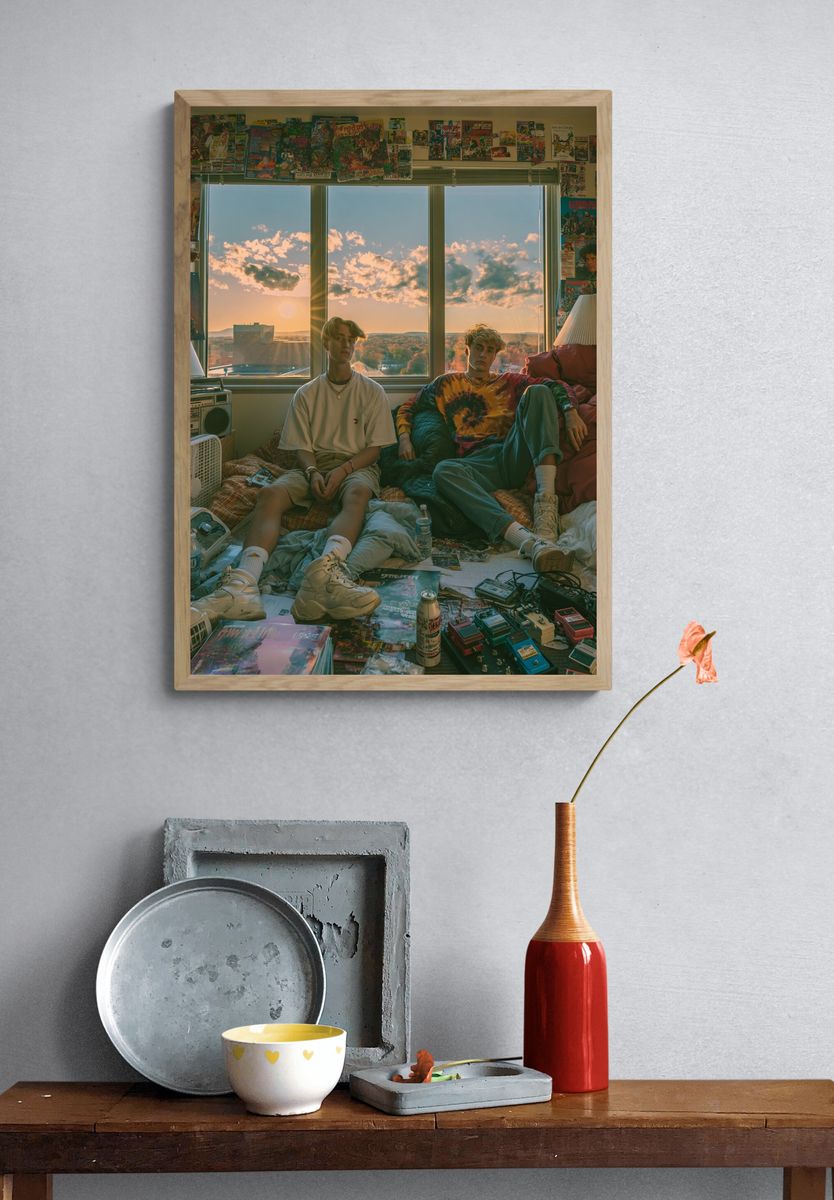 Sunset Bedroom Portrait Photography Poster. — room view 3