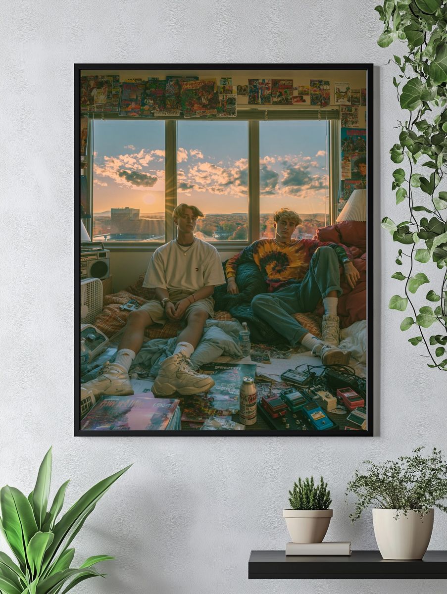 Sunset Bedroom Portrait Photography Poster. — room view 4