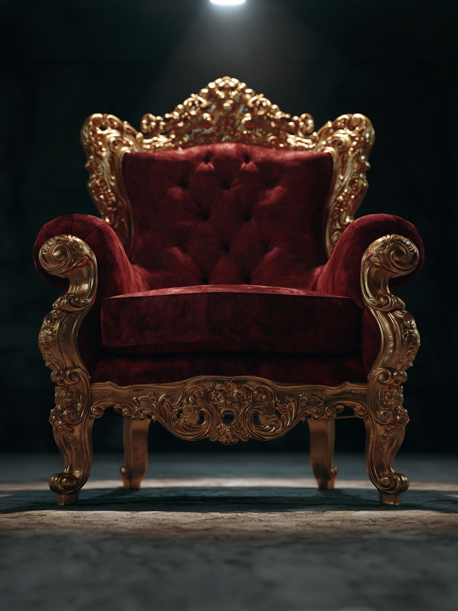 Ornate Velvet Throne Photography Poster. poster detail