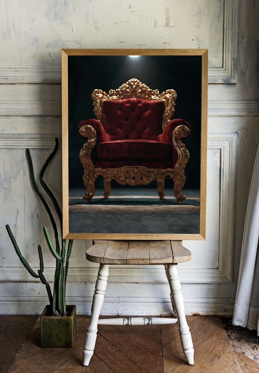Ornate Velvet Throne Photography Poster. room preview
