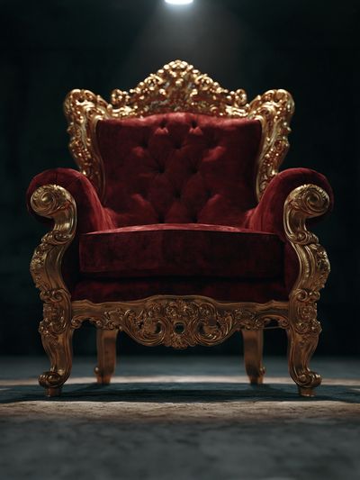 Ornate Velvet Throne Photography Poster. poster