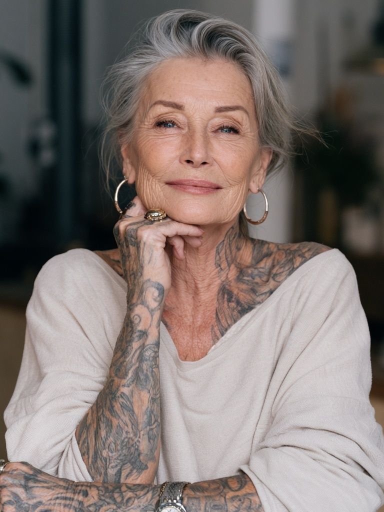 Tattooed Woman Portrait Photography Poster. poster — photography art