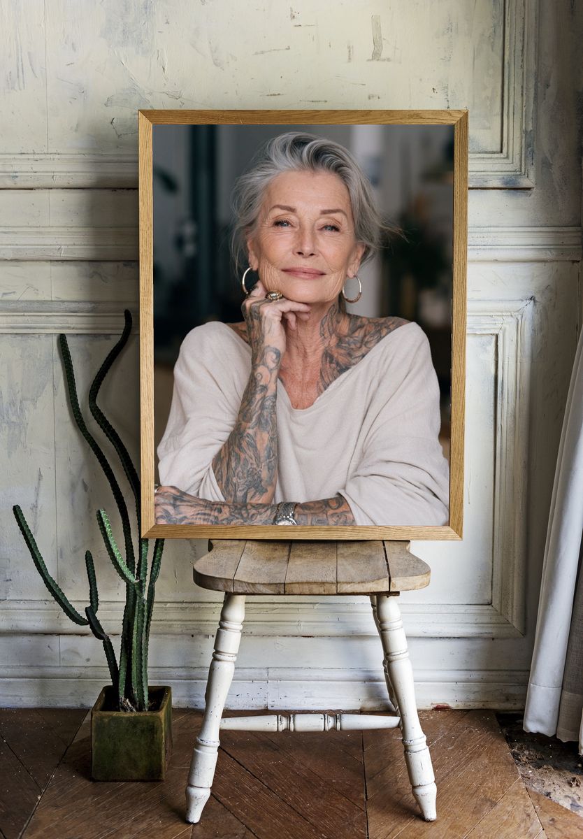 Tattooed Woman Portrait Photography Poster. — room view 1