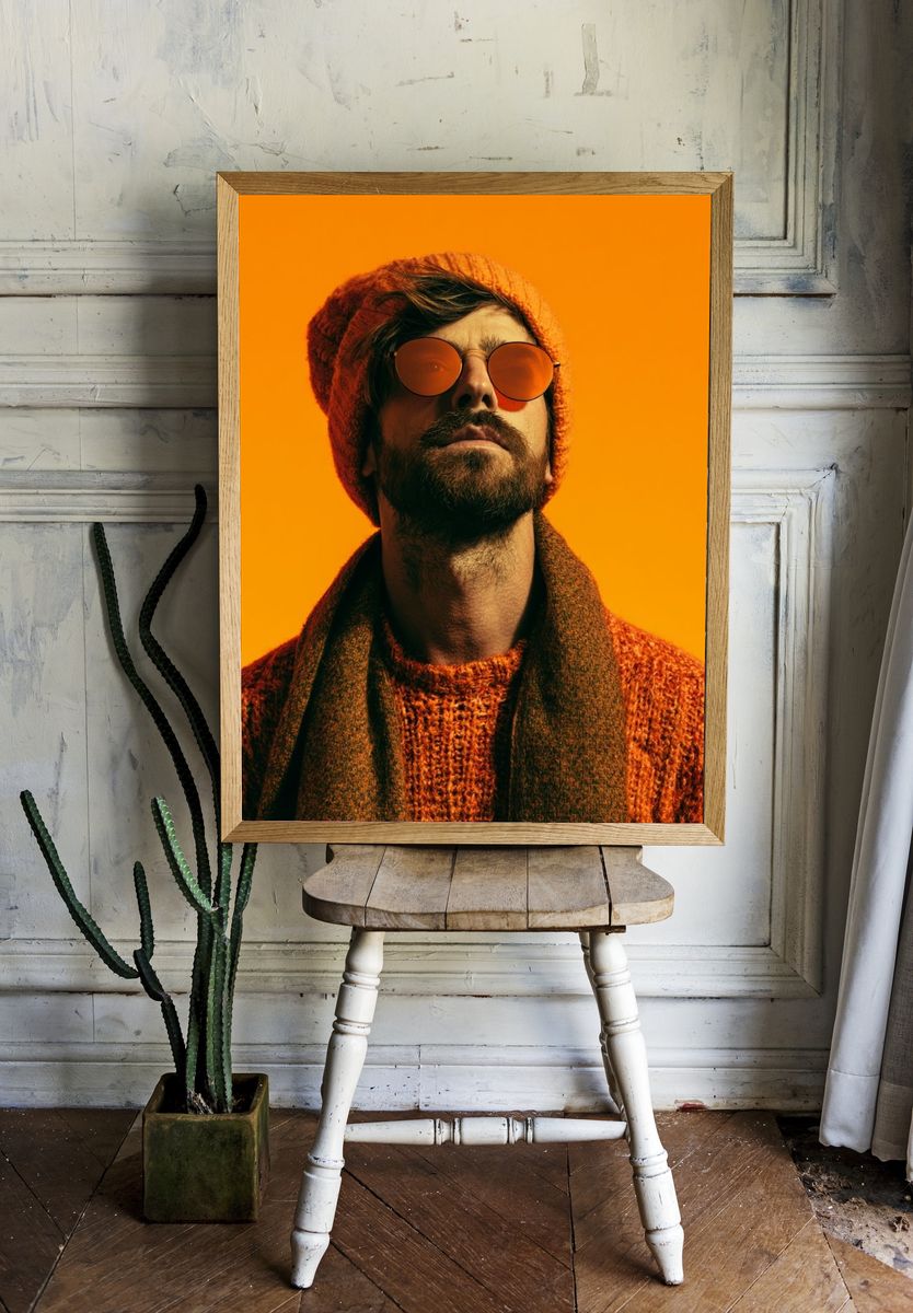 Orange Portrait Photography Poster. — room view 1
