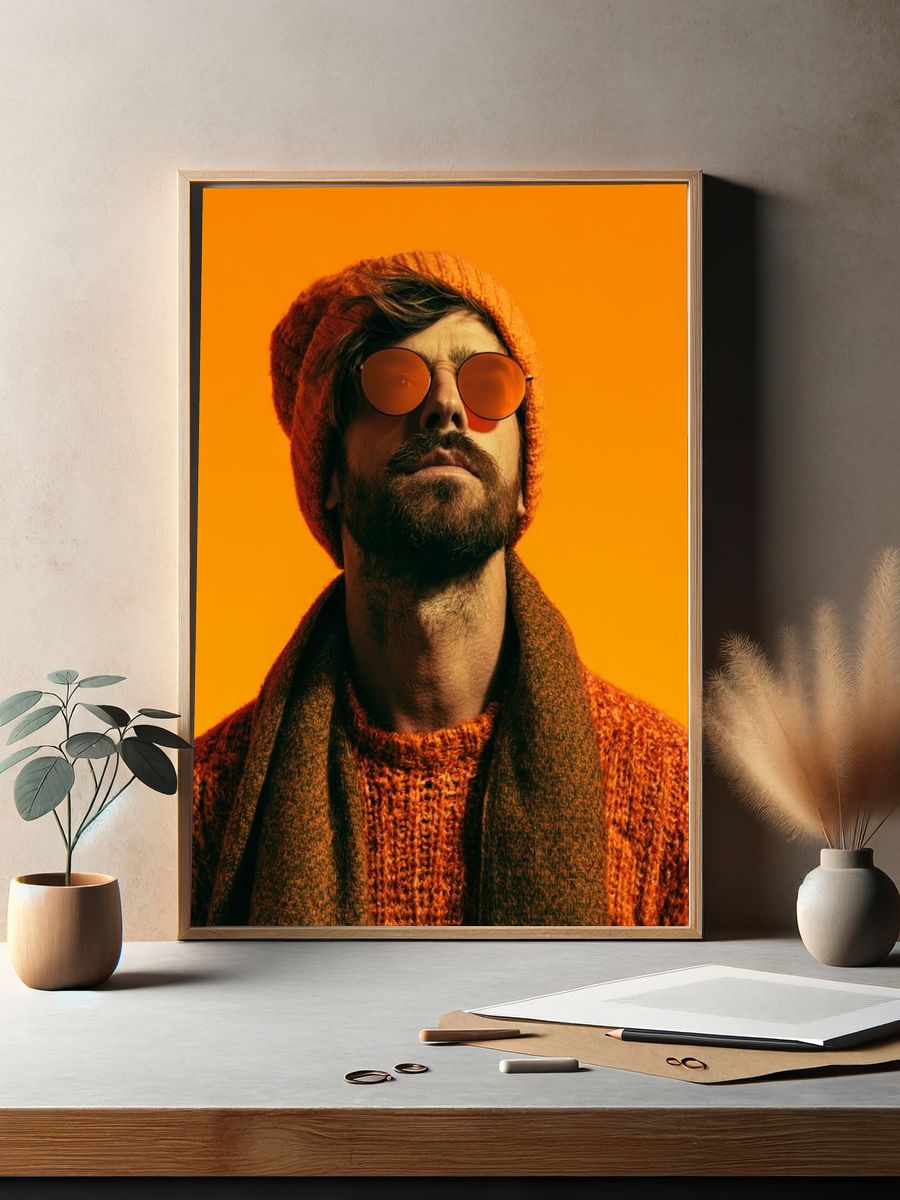 Orange Portrait Photography Poster. — room view 2